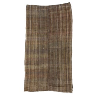 1960s Vintage Modern Turkish Kilim Rug- 6′6″ × 12′1″ For Sale