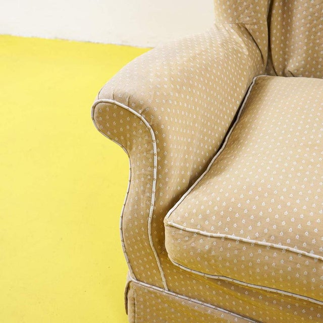 Vintage wooden armchair covered in fabric height: 100 width: 89 depth: 71 seat height: 42 additional information style:...