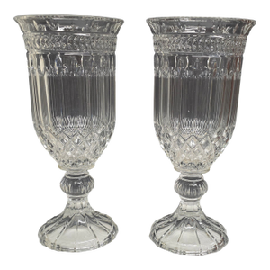 Vintage Hollywood Regency Shannon Crystal Vases a Pair