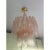 Set of 2 Contemporary Murano Style Glass Pink "Tronchi" Chandelier With Gold 24k Metal Frame For Sale - Image 6 of 10