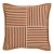 Kora Striped Terracotta Cotton Jute Throw Pillow For Sale