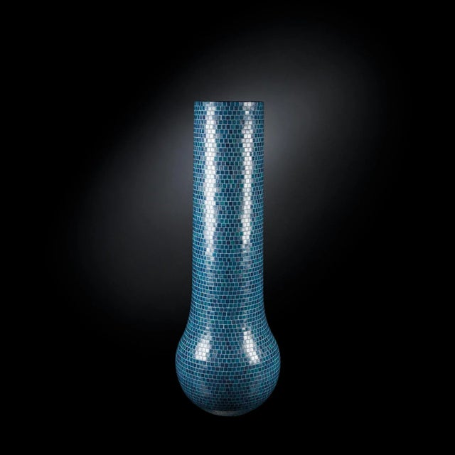 Green Low-Density Polyethylene Arena Vase with Bisazza Mosaic from VGnewtrend, in New conditions. Designed from 2000