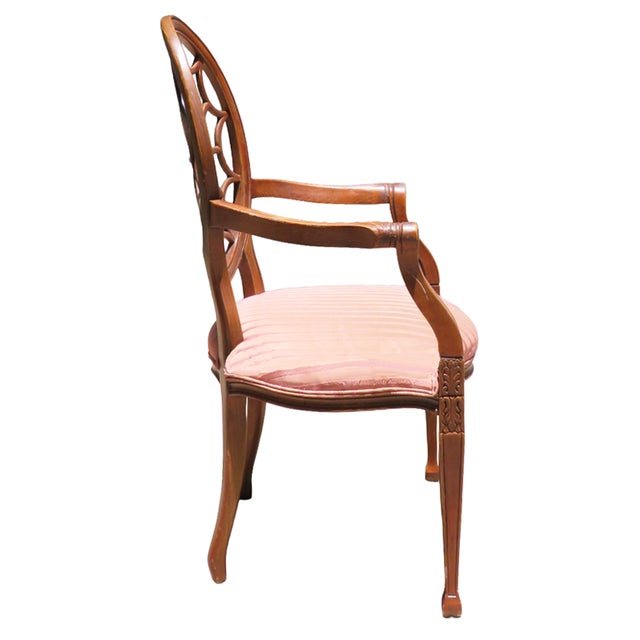 English Vintage Spider Back Regency / Hepplewhite Style Chair For Sale - Image 3 of 7