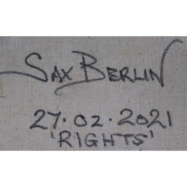 "Rights" Contemporary Neo-Expressionist Mixed-Media Painting by Sax Berlin For Sale - Image 4 of 6
