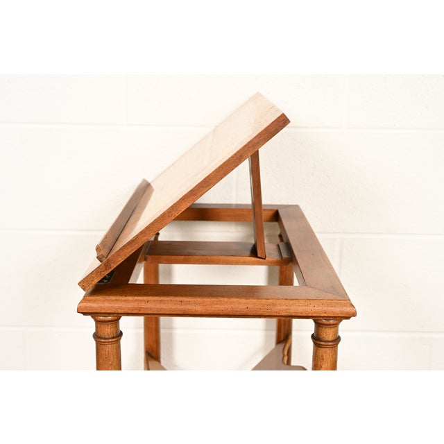 Baker Furniture French Provincial Louis XV Walnut and Burl Wood Book Stand or Magazine Stand | Circa 1960s For Sale - Image 11 of 15