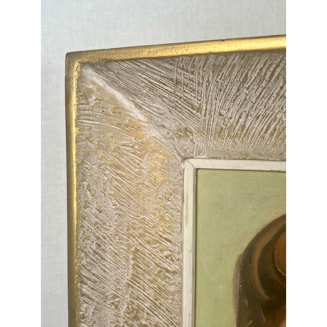 Mid-Century Female Portrait Painting by Jean Coulls - Framed For Sale - Image 4 of 9