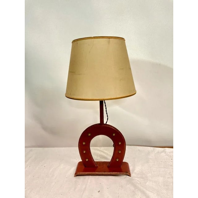 Brown Vintage Lamp by Jacques Adnet, 1950s For Sale - Image 8 of 9