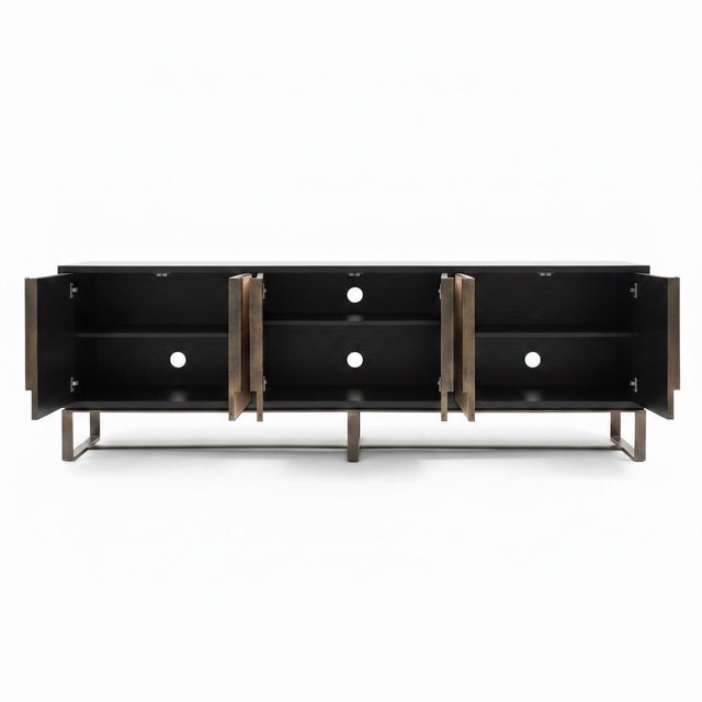 Chelsea Leather Buffet Custom Design/Custom Size. 6 doors, 3 compartments with 1" facing. This substantial credenza...