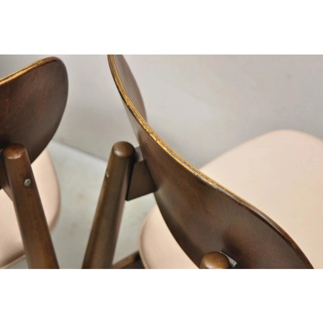 Vintage Thonet Mid Century Modern Bentwood Walnut Dining Chairs - Set of 4 For Sale - Image 11 of 12