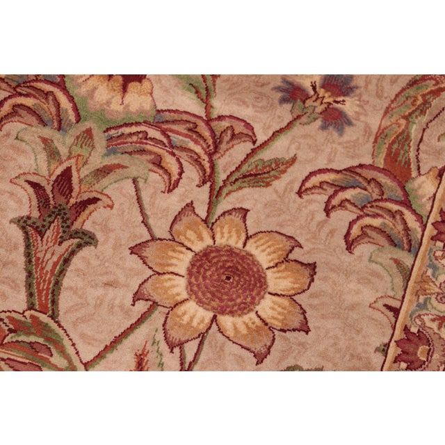 Shabby Chic Art Nouveau 1990's Pak-Persian Taupe/Rust Wool Rug - 6'2'' X 9'5'' For Sale - Image 3 of 9
