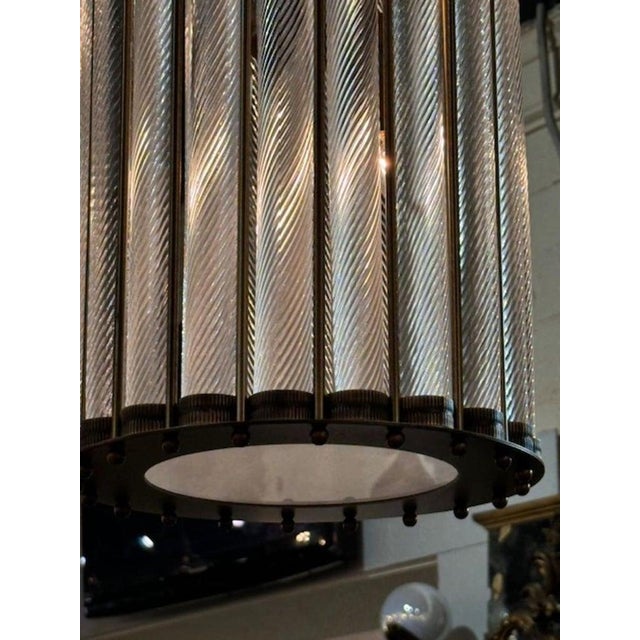 Metal Murano Twist Glass Lanterns For Sale - Image 7 of 8