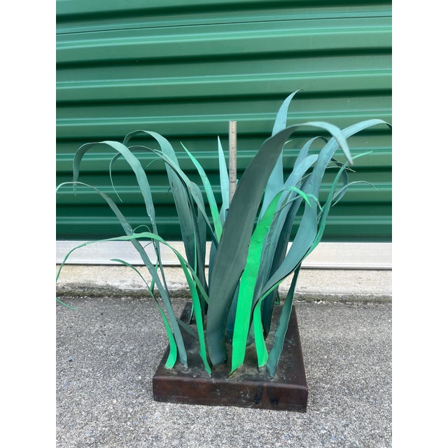 Vintage Folk Art Copper Grasshopper in Blades of Copper Grass For Sale - Image 12 of 16
