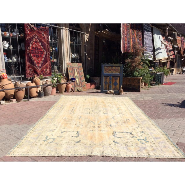 Mid-Century Modern Distressed Turkish Area Rug - 84" X 143" For Sale - Image 3 of 13