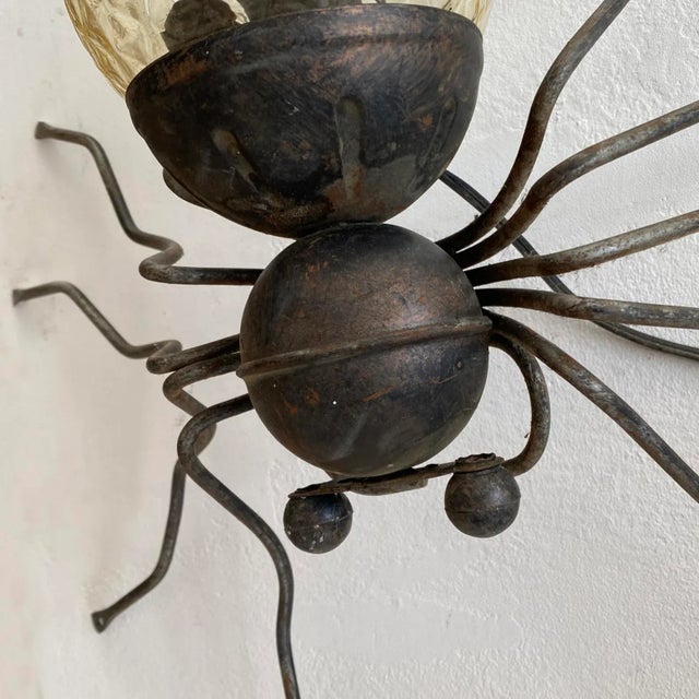 1960s Italian Yellow Glass Lucky Charm Spider Sconce from Illuminazione Rossini, 1960s For Sale - Image 5 of 14