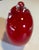 Mid-Century Modern Ruby Red Hand Blown Glass Perfume Bottle Heart/Apple Shape W/Clear Stopper For Sale - Image 3 of 3