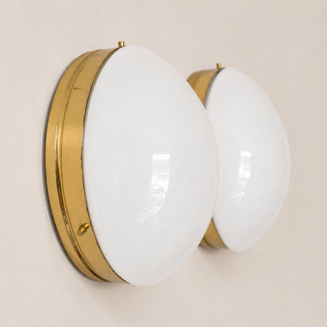Italian 1970s Italian Sconces Brass Brass Wall Lights in Style of Stilnovo - Pair For Sale - Image 3 of 10