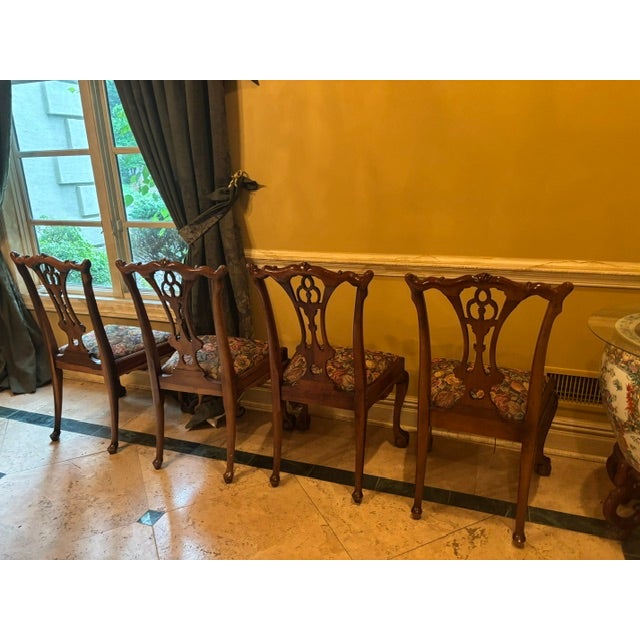 Hand Carved Mahogany Chairs For Sale - Image 10 of 12