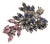 Late Victorian Style 5 Ct Blue Sapphire, Ruby & Diamond Jeweled Spray Brooch Pendant For Sale