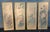 Set of Four 20th Century Asian Style Water Color Painted Wall Panels, Faux Bamboo frame. Each panel measures 15" in width...