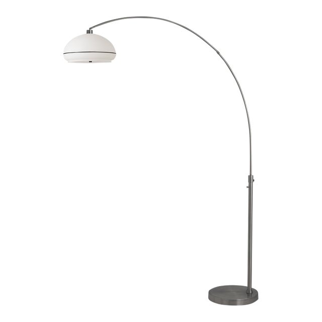 1960s Nova of California Morelli Nickel Floor Lamp - Mid Century, Oval Lucite Shade, Black Nickel Finish, Modern Fixure Lamp For Sale