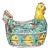 Vintage Boho Mexican Glazed Ceramic Chicken Planter For Sale