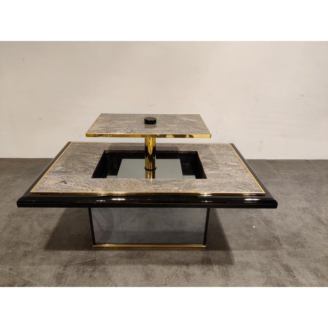 Hollywood Regency Vintage Hidden Bar Coffee Table from Fedam, 1980s For Sale - Image 3 of 12