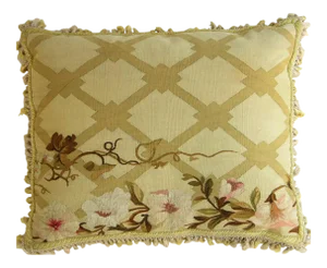 Circa 1850 Antique French Aubusson Tapestry Pillow