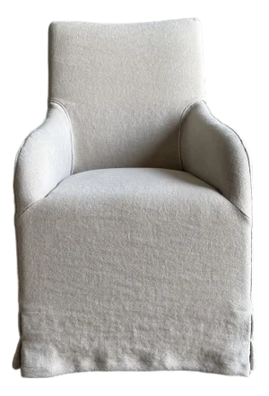 Jess Slip Covered Natural Hemp Dining Chairs Oak Legs or Antique Brass Casters