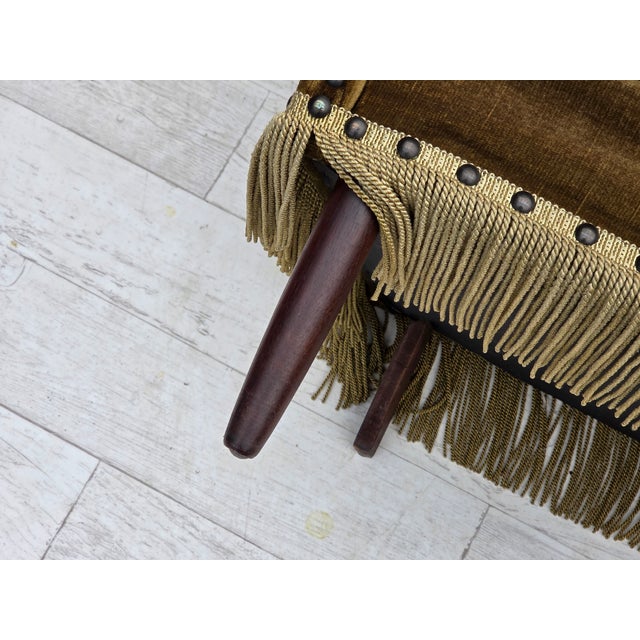 Vintage Danish Chair in Green Furniture Velour and Ash, 1970s For Sale - Image 12 of 13