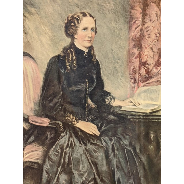 Vintage 1948 Mary Baker Eddy Portrait Lithograph Framed and Signed For Sale In Charlotte - Image 6 of 10