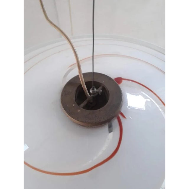 Red Italian Murano Glass Chandelier with Spiral in Orange-Red Color, 1960s For Sale - Image 8 of 11