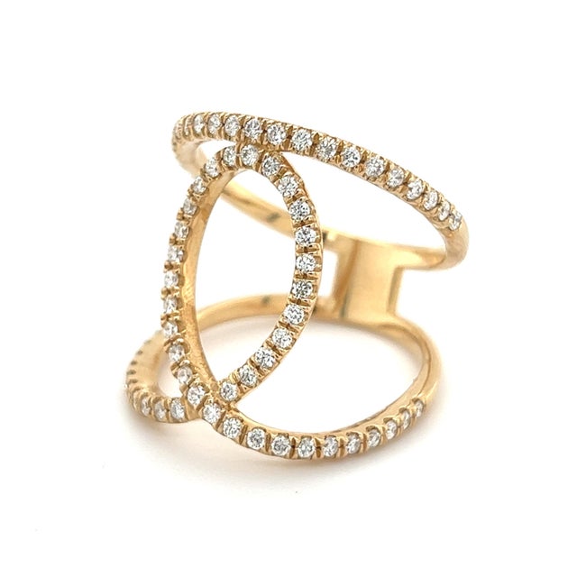 2010s Diamond Ring 14k Gold 0.85 TCW 7.02 Grams Certified, Size 6.5 For Sale - Image 5 of 11
