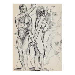 1953 James Bone Dance Mid-Century Modern Drawing