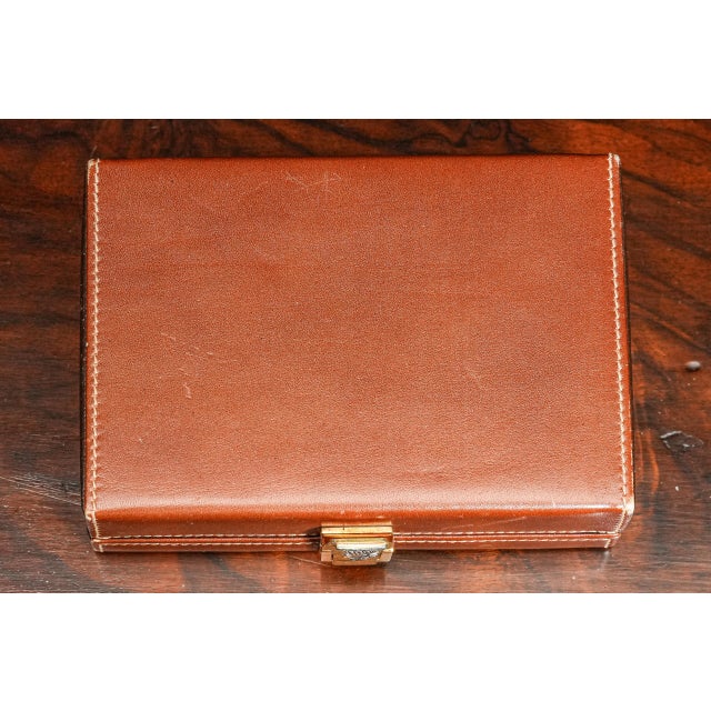 Luxurious Leather Vintage Mark Cross Men's Jewelry Box Dresser Home Decor For Sale - Image 12 of 12