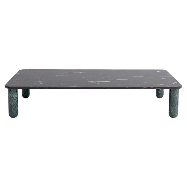 XLarge Black and Green Marble Sunday Coffee Table by Jean-Baptiste Souletie For Sale