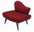 Mid-Century Modern Pair Red Upholstery Mid Century Modern Fireside Slipper Lounge Chairs Camel Back For Sale - Image 3 of 9