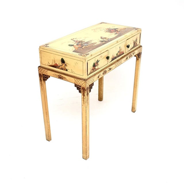 Antique Chinoiserie Lacquered Console Table, 1920s For Sale - Image 6 of 16