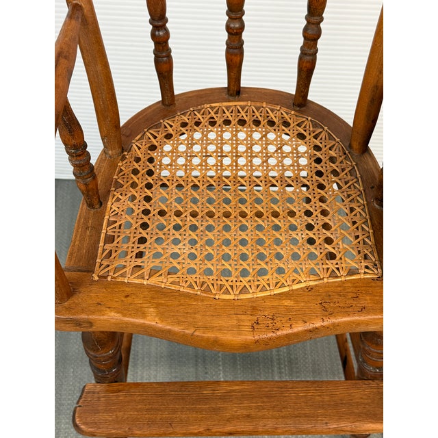 Wood Victorian Cane Seat Child’s High Chair, 19th Century For Sale - Image 7 of 12