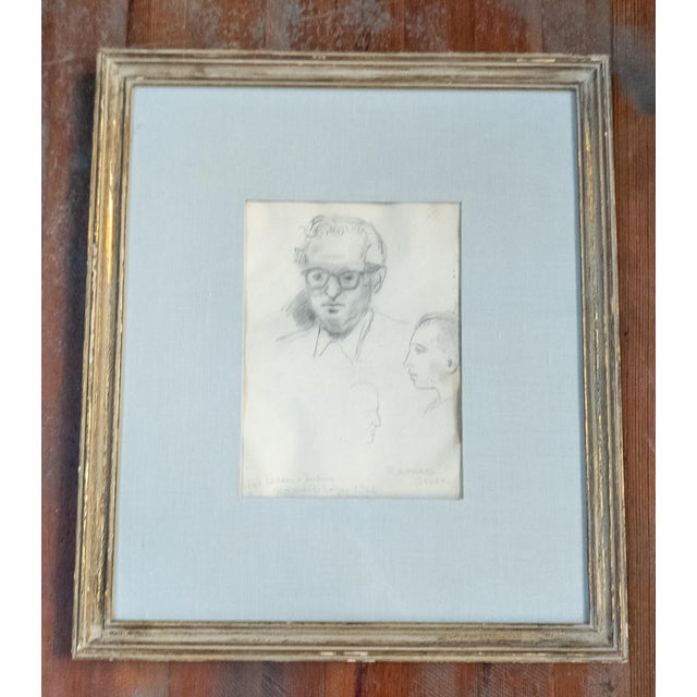 We are selling this pencil sketch from a sketchbook by Raphael Soyer. The sketch features a couple portrait studies and is...