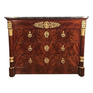 Empire French Mahogany Commode with Gilt-Bronze Mounts, 1810 For Sale