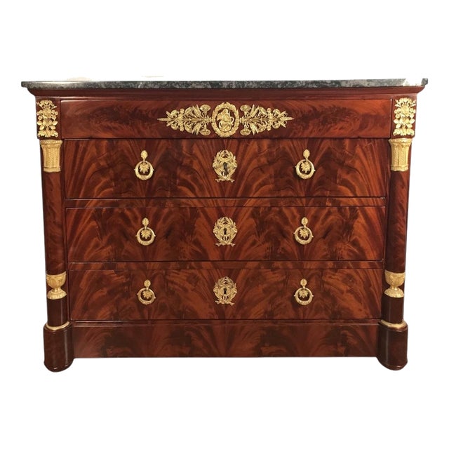 Empire French Mahogany Commode with Gilt-Bronze Mounts, 1810 For Sale