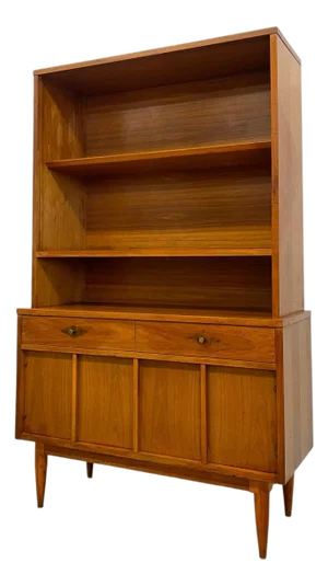 Vintage Mid Century Modern Hutch Bookcase Cabinet
