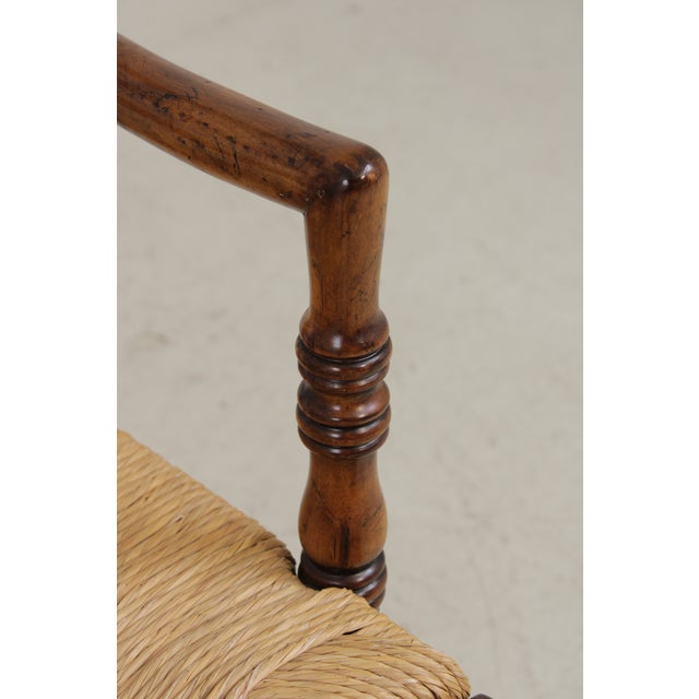 Country French Triple Back Rush Seat Settee For Sale - Image 17 of 18