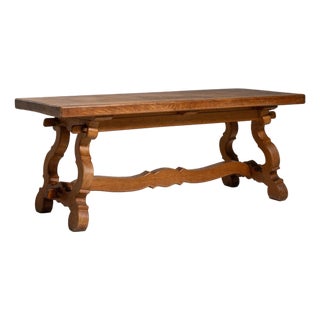 Mid 20th Century France Amber Wood Dining Table For Sale