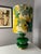 Green Table Lamp with Luminous Glass Base and Floral Shade from Doria For Sale - Image 5 of 11
