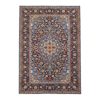 1980s Persian Isfahan Fine Area Rug 8'6 X 11'3 Ft For Sale