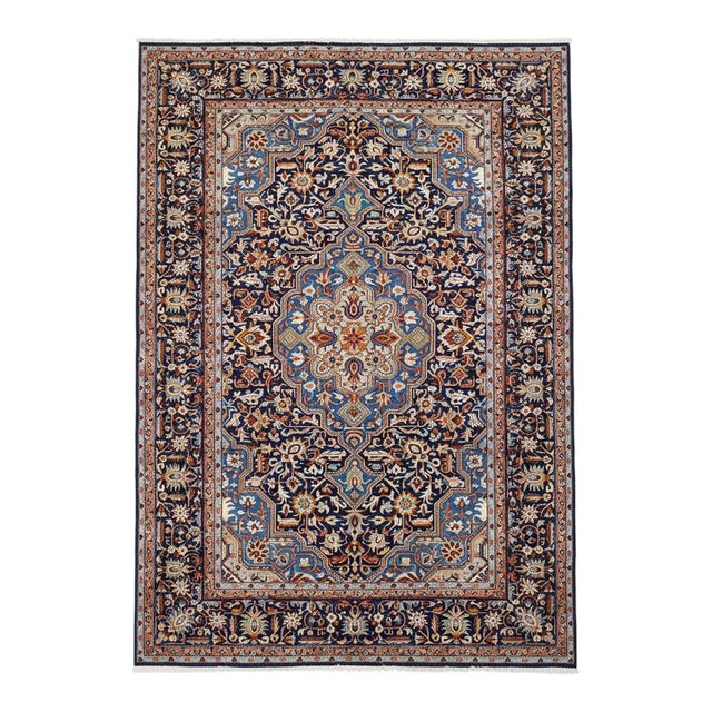 1980s Persian Isfahan Fine Area Rug 8'6 X 11'3 Ft For Sale