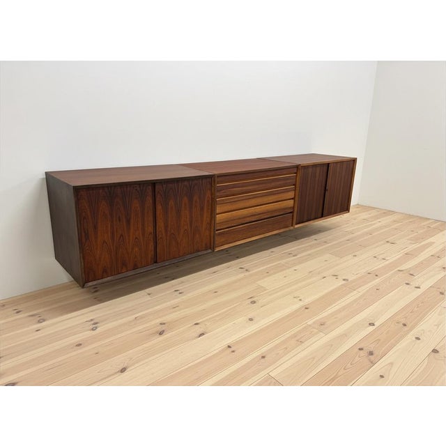 Mid-Century Modern Floating Wall Mounted Rosewood Sideboard by Poul Cadovius for Cado, 1960s For Sale - Image 3 of 14