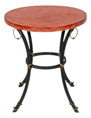 Faux Painted Marble Top Iron Table