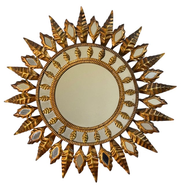 Wrought Iron Sun Mirror, 1960s For Sale - Image 6 of 6